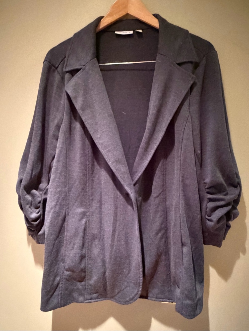 Susan Graver Charcoal Gray Open-Front Blazer Boyfriend Jacket XL